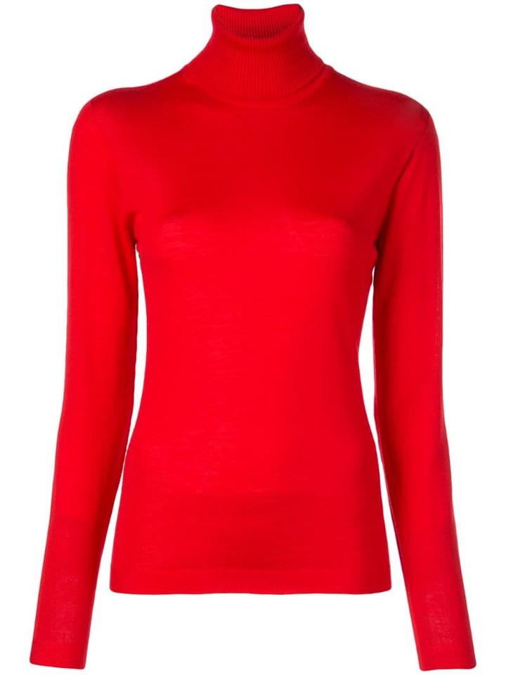 Escada Roll-neck Fitted Sweater - Red