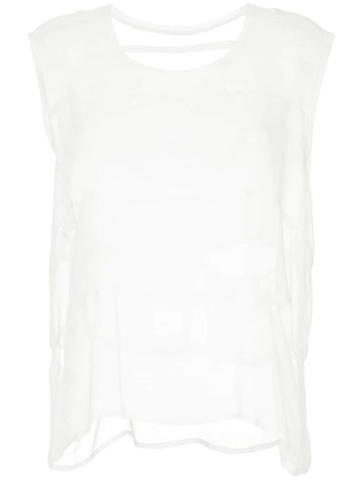 Taylor Transparent Shortsleeved Loose Top - White