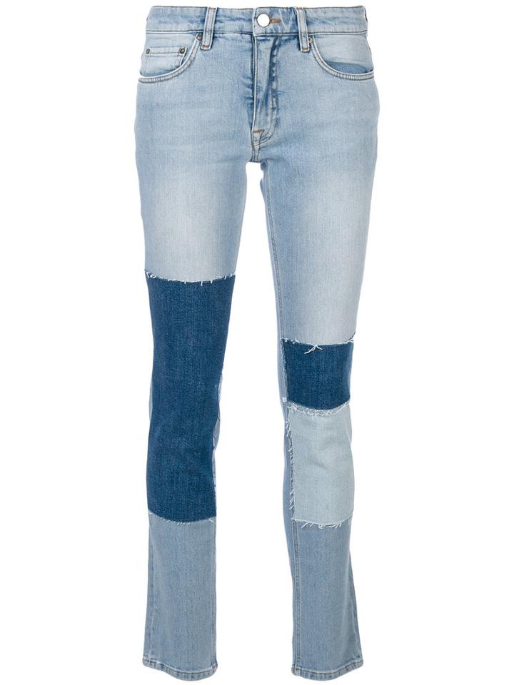 Victoria Victoria Beckham - Alt Patchwork Jeans - Women - Cotton/spandex/elastane - 29, Blue, Cotton/spandex/elastane