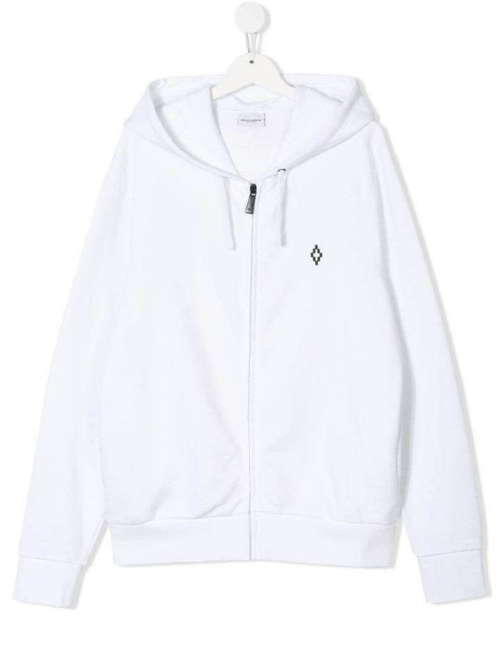 Marcelo Burlon County Of Milan Kids Flag Print Hoodie - White