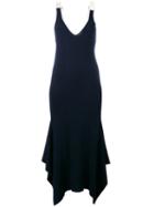 Alexander Wang - V-neck Dress - Women - Cotton/merino - Xs, Women's, Blue, Cotton/merino