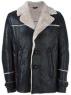Htc Hollywood Trading Company 'dustin Montone' Jacket, Men's, Size: Small, Black, Sheep Skin/shearling
