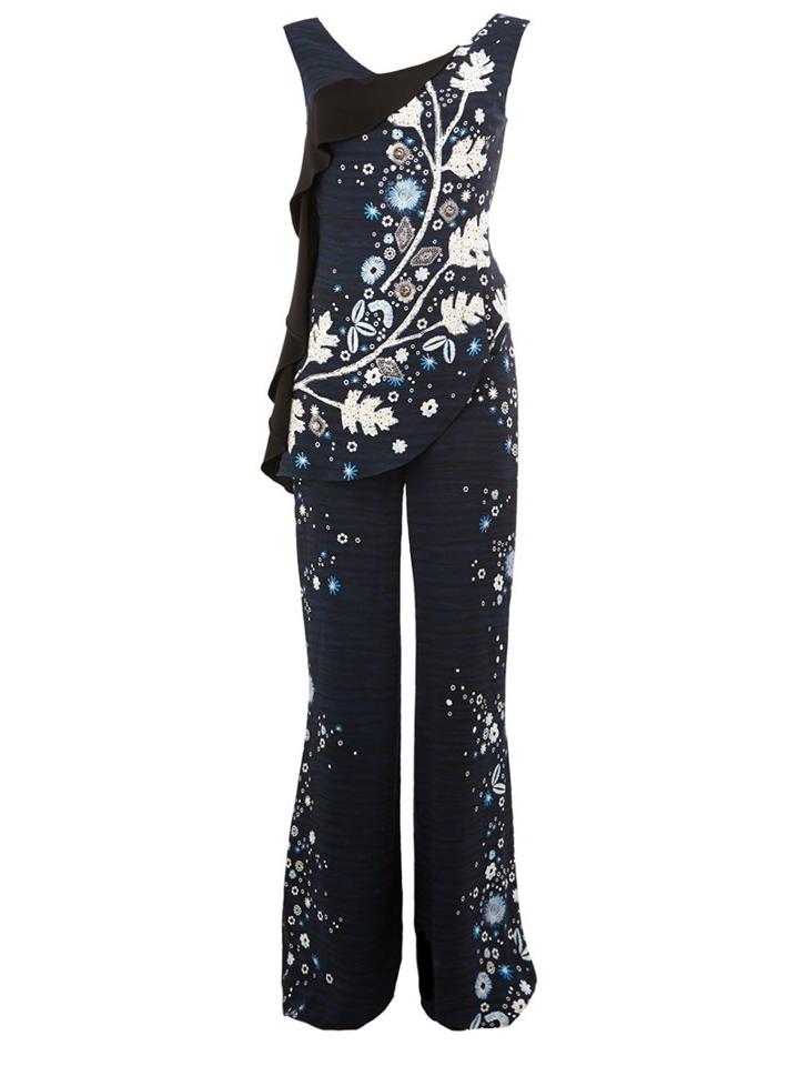 Peter Pilotto Ruffle Leaf Print Jumpsuit
