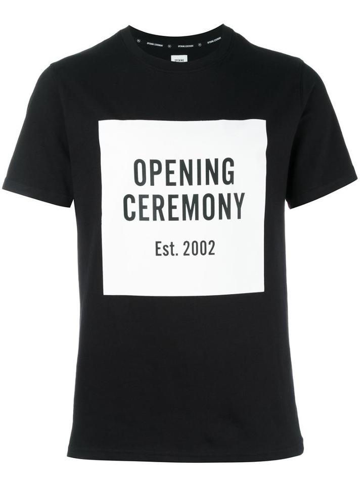 Opening Ceremony Logo Print T-shirt, Men's, Size: Large, Black, Cotton