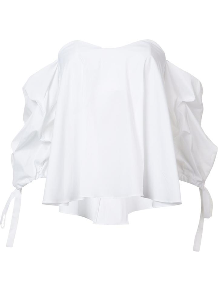 Caroline Constas Off-shoulders Ruffled Blouse - White