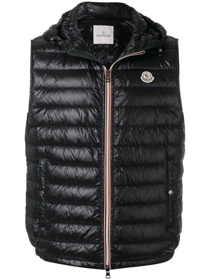 Moncler Padded Zipped Gilet - Black