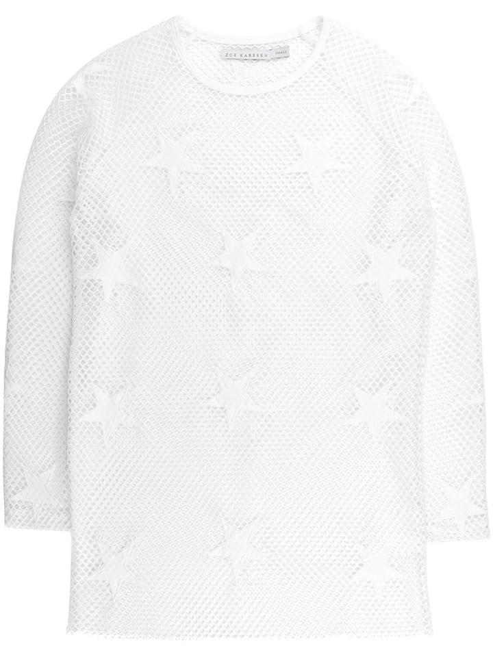 Zoe Karssen - Star Detail Mesh Top - Women - Polyester/spandex/elastane - S, White, Polyester/spandex/elastane