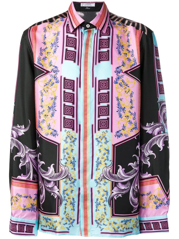 Versace Collection Multi Print Shirt - Black