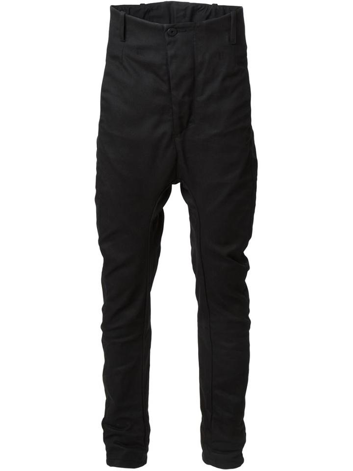 11 By Boris Bidjan Saberi Drop-crotch Trousers, Men's, Size: Small, Black, Cotton