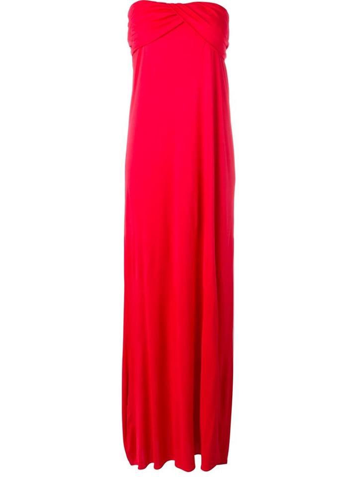 Msgm Strapless Evening Dress, Women's, Size: 40, Red, Viscose/polyamide