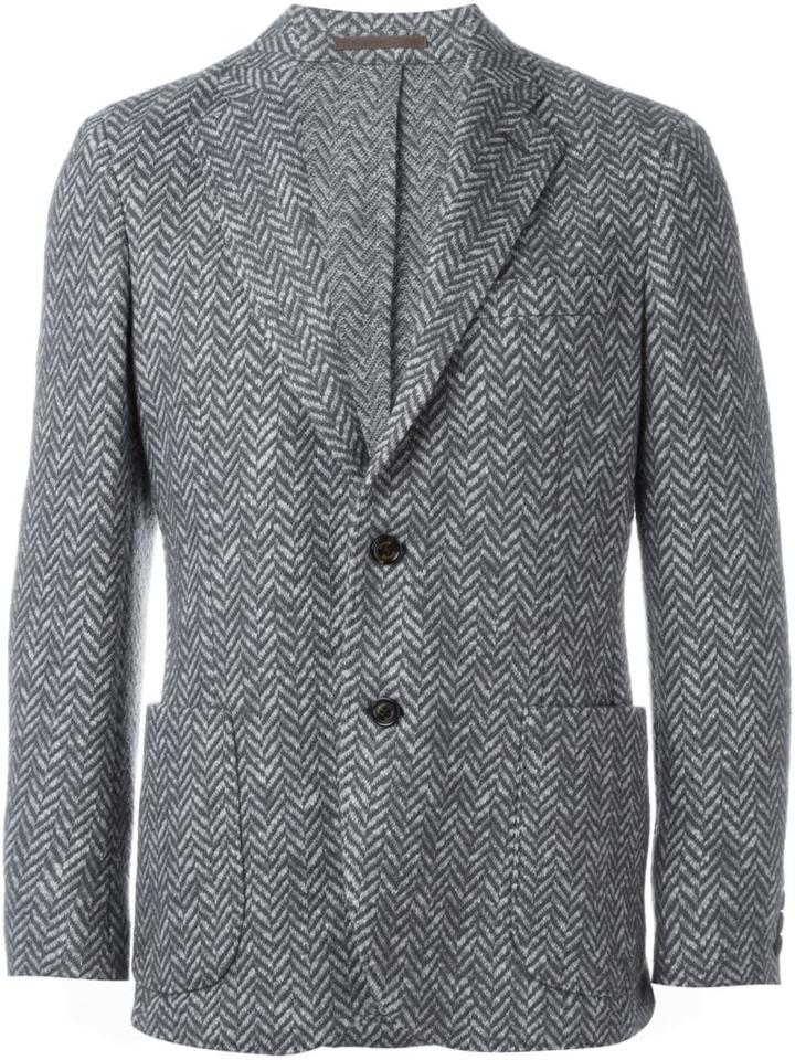 Eleventy Patch Pocket Blazer, Men's, Size: 50, Grey, Cotton/polyester/acetate/wool