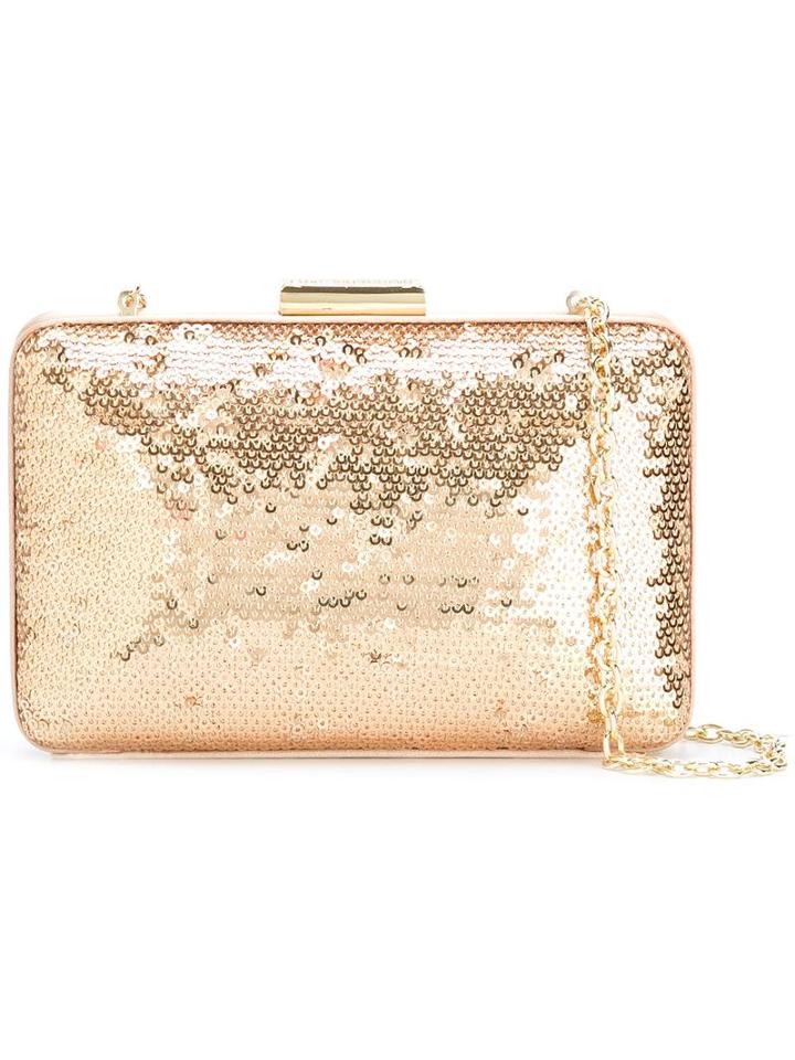 Love Moschino Sequined Clutch, Women's, Grey, Polyurethane