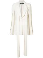 Elie Saab - Button Sleeve Blazer - Women - Spandex/elastane/acetate/viscose - 38, White, Spandex/elastane/acetate/viscose