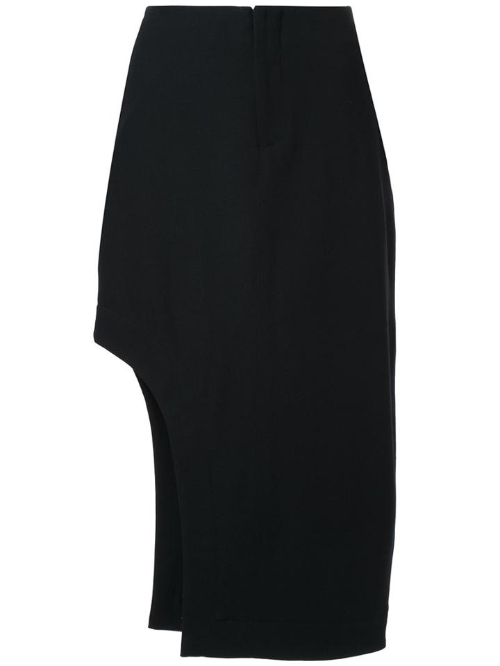 Bassike Tailored Cut-away Skirt, Women's, Size: 6, Black, Virgin Wool