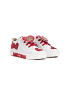 Moschino Kids Teddy Heart Sneakers - White