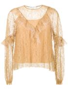 Nk Ruffled Lace Blouse - Nude & Neutrals