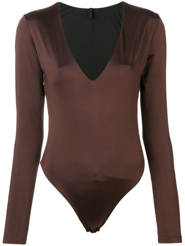 Unravel Project V-neck Stretch Body - Brown