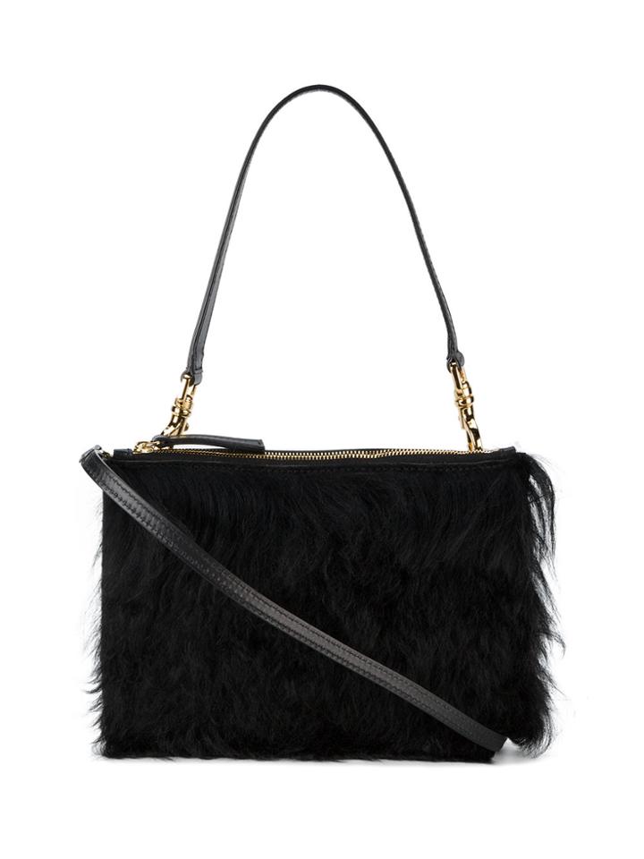 Atp Atelier Black Lucca Shearling Shoulder Bag