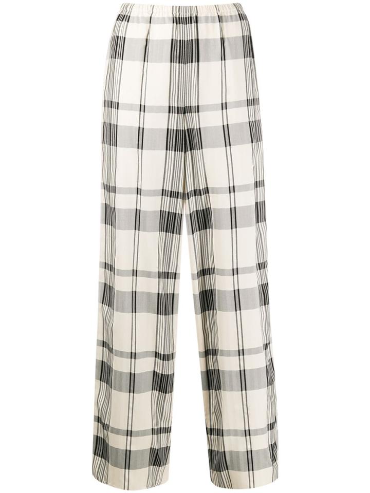 Theory Checked Trousers - White
