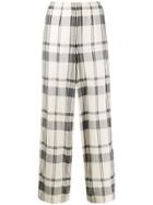 Theory Checked Trousers - White