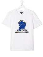 Emporio Armani Kids Teen Dj Print T-shirt - White