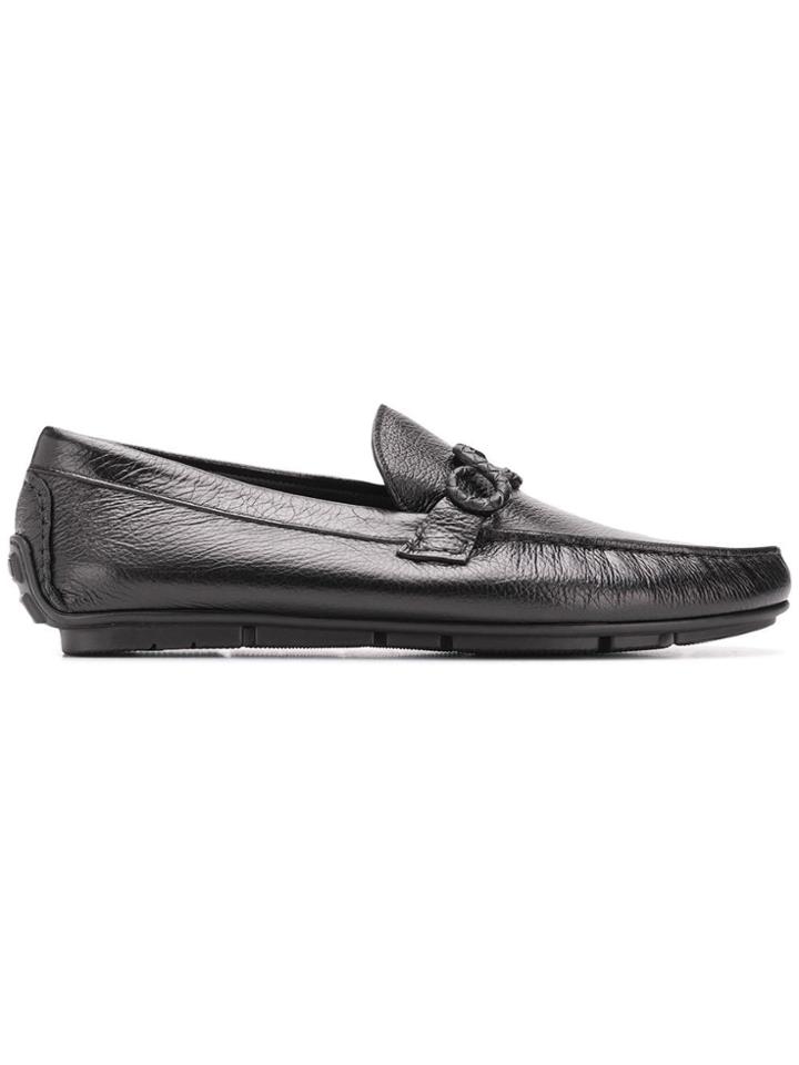 Roberto Cavalli Snake Detail Loafers - Black