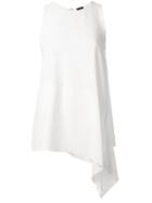 Joseph Asymmetric Hem Tank Top, Women's, Size: 36, White, Viscose/acetate/spandex/elastane