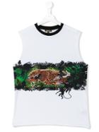Roberto Cavalli Kids - Teen Printed T-shirt - Kids - Cotton/spandex/elastane - 16 Yrs, White