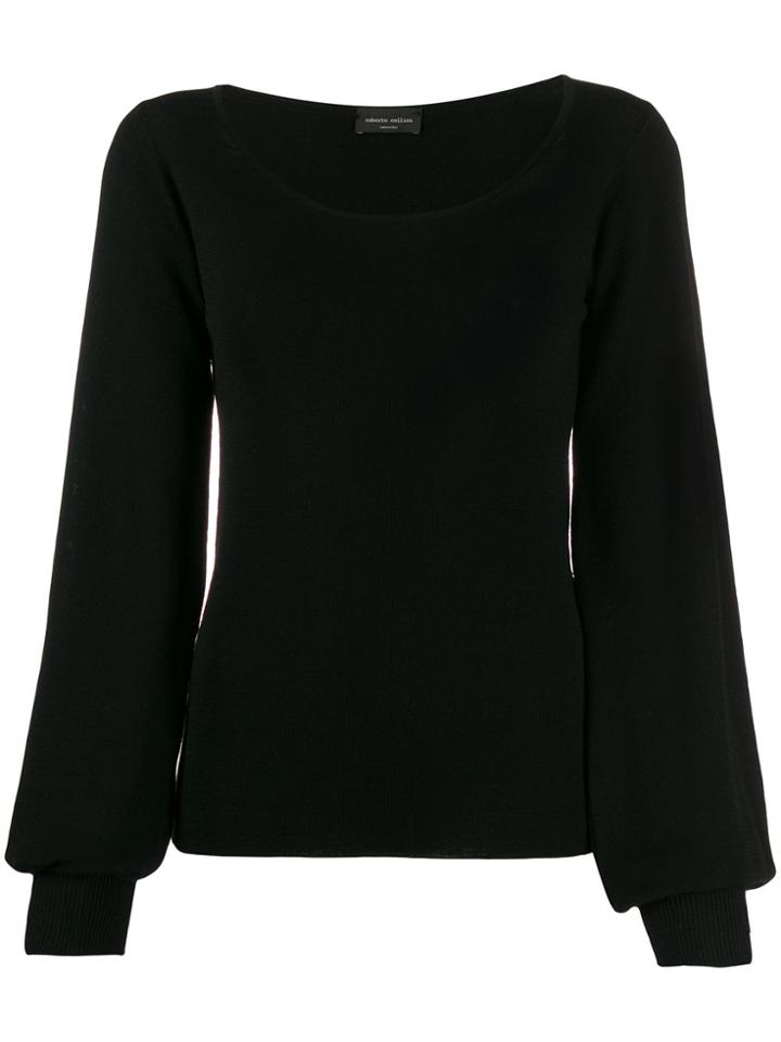 Roberto Collina Balloon Sleeves Jumper - Black