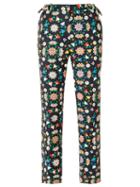 Reinaldo Lourenço - Floral Print Trousers - Women - Cotton - 40, Black, Cotton