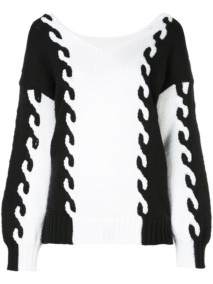 Aula Dropped Shoulder Jumper - White