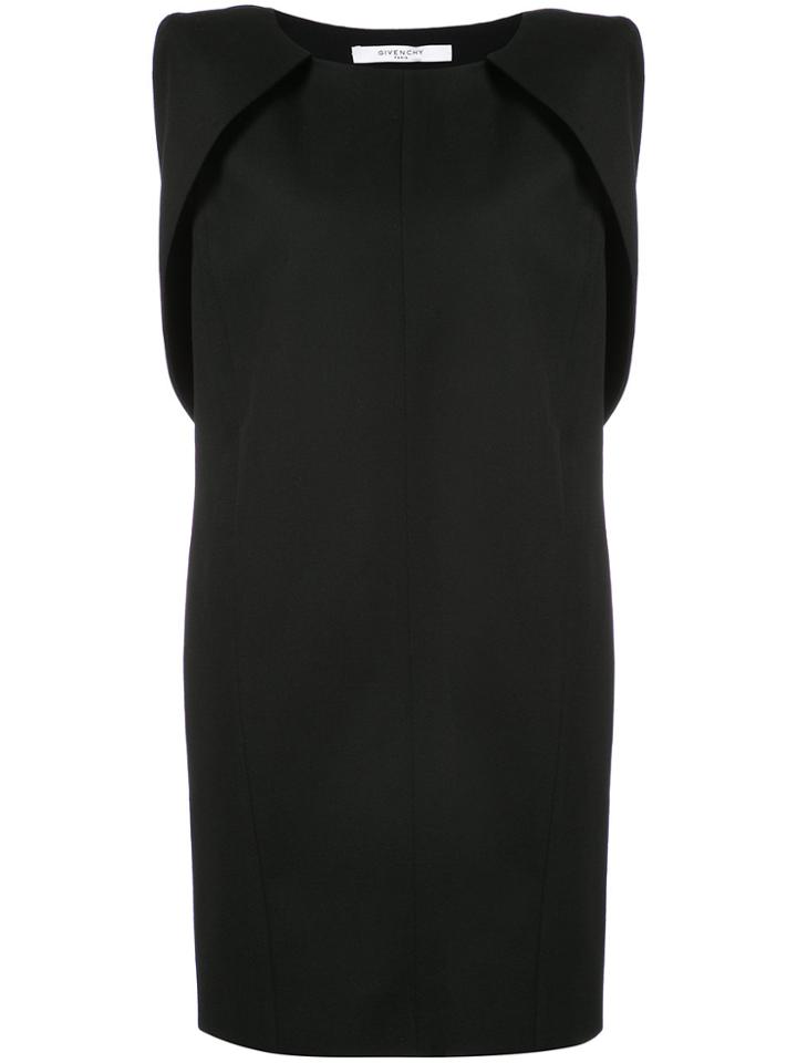Givenchy Cape Sleeved Shift Dress - Black