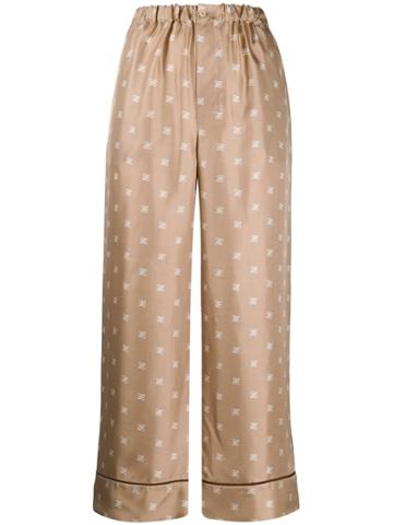 Fendi Ff Karligraphy Pijama Trousers - Neutrals