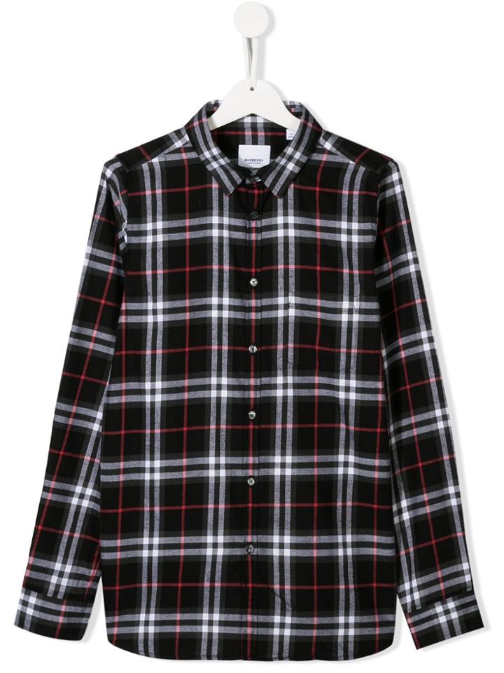 Burberry Kids Teen Vintage Check Flannel Shirt - Black