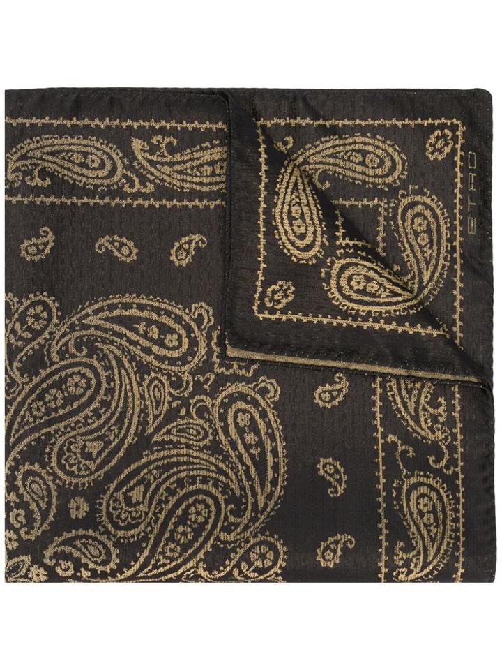 Etro Paisley Print Neck Tie - Black