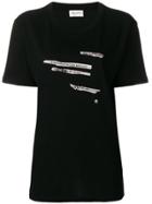 Saint Laurent Printed Text T-shirt - Black
