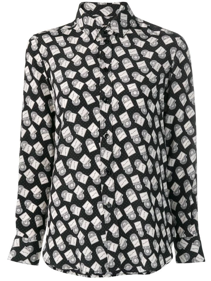 Saint Laurent Vinyl Print Shirt - Black