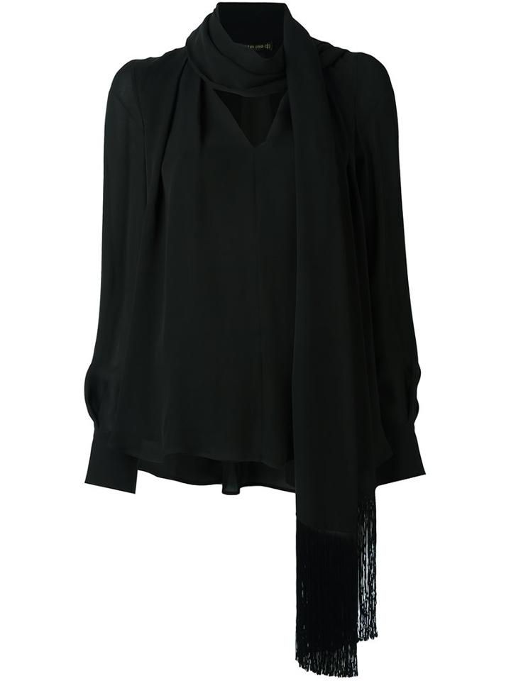 Plein Sud Scarf Collar Blouse, Women's, Size: 36, Black, Silk