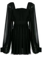 Reinaldo Lourenço Long Sleeves Silk Dress - Black
