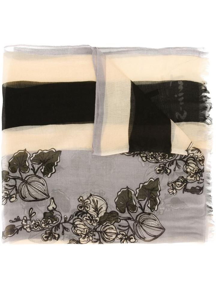 Twin-set Floral Print Scarf, Women's, Nude/neutrals, Acrylic