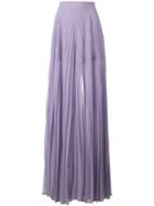 Elie Saab Pleated Wide Palazzo Pants, Women's, Size: 36, Pink/purple, Polyester