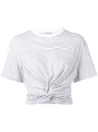 T By Alexander Wang Twisted Front T-shirt, Women's, Size: Large, Grey, Cotton
