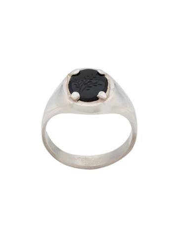 Henson Engraved Pinky Ring - Metallic