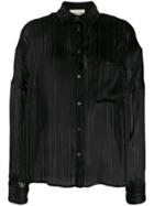 Semicouture Striped-devoré Shirt - Black