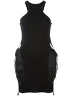 Dsquared2 Zip Pockets Fit Dress, Women's, Size: Xs, Black, Calf Leather/polyamide/polyurethane/virgin Wool