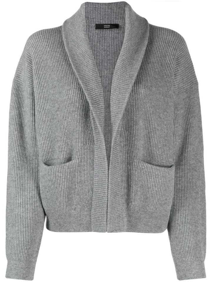 Steffen Schraut Ribbed Cardigan - Grey