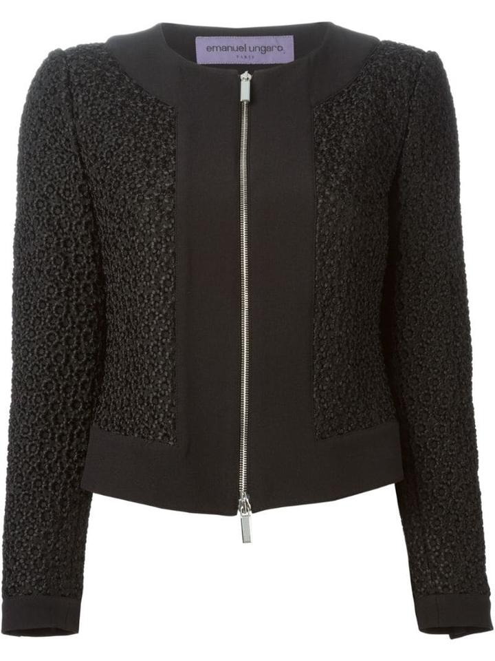Emanuel Ungaro Flower Knit Jacket - Black