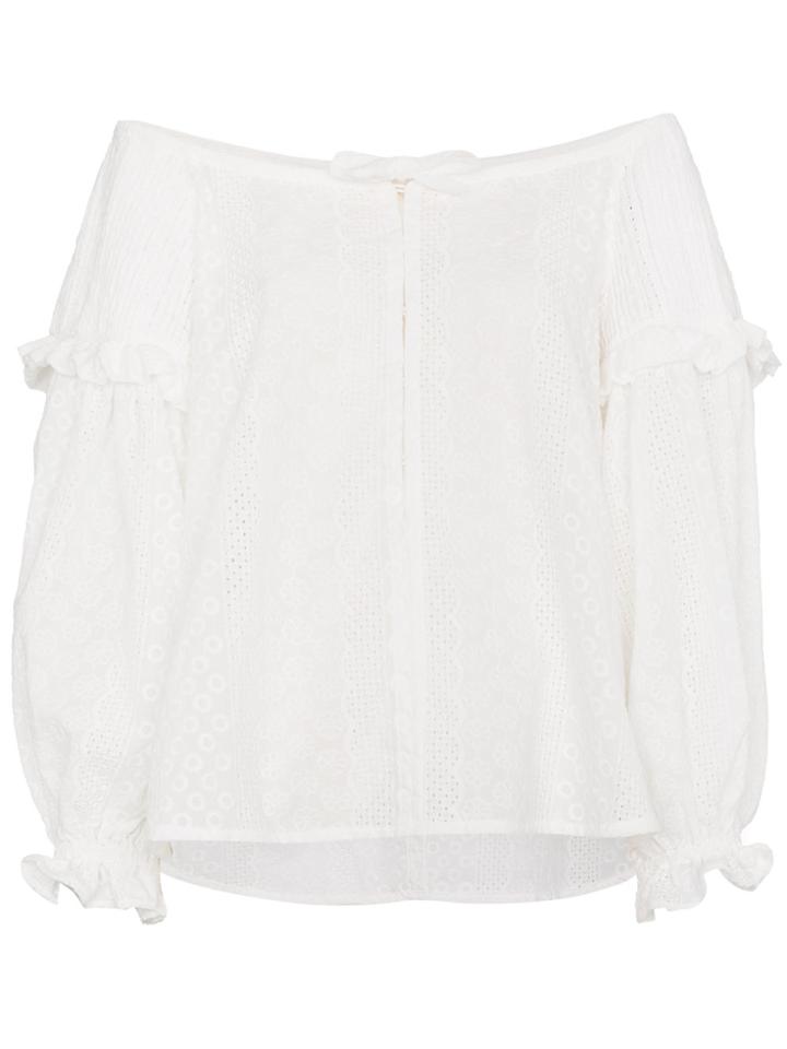 Innika Choo Ramie Off Shoulder Blouse - White