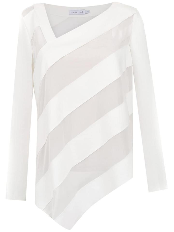 Mara Mac Sheer Panels Blouse - White