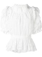 Faith Connexion - Lace Detail Ruffled Blouse - Women - Cotton - S, White, Cotton